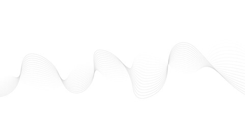 White wave curve lines banner background design. Abstract soft wave lines dynamic flowing gray light isolated background. Vector Illustration of the gray pattern of lines. Black stripes on white .