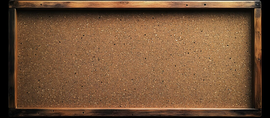 Poster - Vintage cork board with a brown paint covering An empty bulletin board with ample space for images