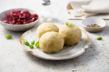 Traditional homemade potato dumplings