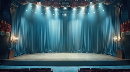 Aufkleber - A theatre stage. Generative AI.