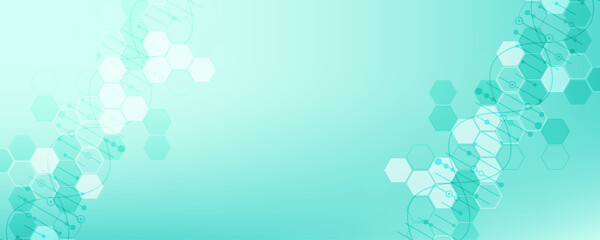 Wall Mural - molecular structure dna, atom, neurons. science concept for your design. connected lines with dots. 