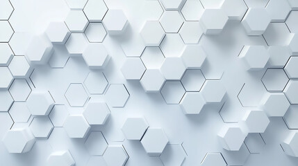 Wall Mural - future modern white and grey hexagon background
