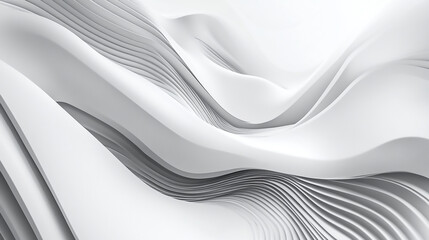 Wall Mural - graphic white 3d background with flowing lines.