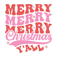 Wall Mural - MERRY CHRISTMAS Y'ALL  CHRISTMAS T-SHIRT DESIGN