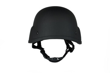 Green details military helmet a white background