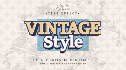 Wall Mural - editable vintage style text effect.typhography logo