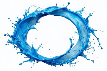 Wall Mural - Vibrant blue paint circle splash isolated on transparent background, dynamic abstract composition with fluid motion and vibrant color, perfect for creative designs and artwork.