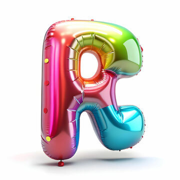 A alphabetic balloon different color with white
