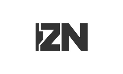Poster - IZN logo design template with strong and modern bold text. Initial based vector logotype featuring simple and minimal typography. Trendy company identity.