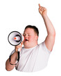 © Rawpixel.com - Boy using megaphone png, kid with down syndrome sticker, transparent background