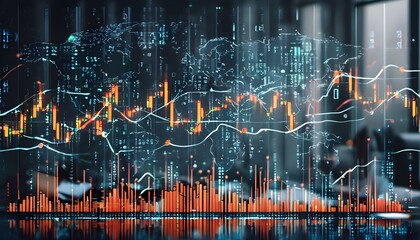 Wall Mural - Algorithmic Trading Insights on a Chart Background