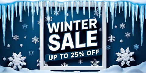 Poster - Winter sale design for advertising, banners, leaflets and flyers.