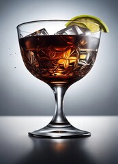 Wall Mural - Cuba libre cocktail with rum, cola, lime and ice. ai generative