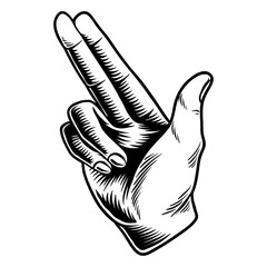 Wall Mural - hand drawn finger gun symbol sticker design element