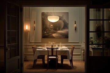 Wall Mural - Dining room lighting architecture furniture.