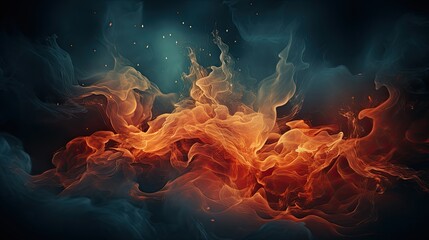 Wall Mural - fire on black