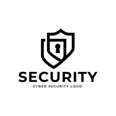 Poster - Cyber Security Logo or badge for technology and security company.