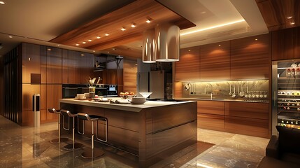 Interior of a modern kitchen in a luxury house