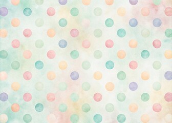 Whimsical soft focus watercolor polka dot wallpaper in pastel hues adds a playful touch to any room with its delicate, dreamy, and charming background texture.