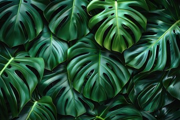 Poster - Closeup of lush green palm leaf in Mediterranean garden.