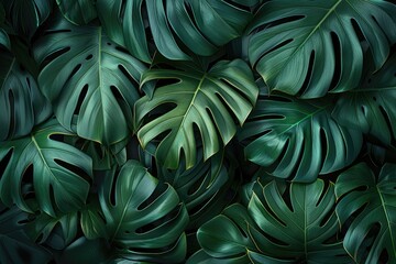 Poster - Closeup of lush green palm leaf in Mediterranean garden.