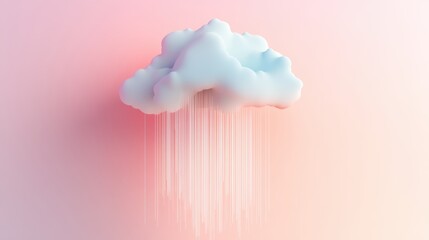 Poster - A cloud icon with a flowing stream of data flowing into it, symbolizing the concept of cloud storage and data accessibility.