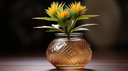 Wall Mural - flower pot on transparent background 