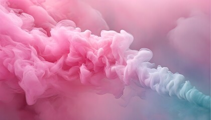 Canvas Print - Ethereal Pink Smoke Swirls Creating an Abstract Dreamscape