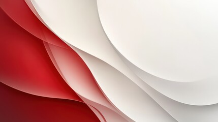 Wall Mural - Abstract background featuring flowing shapes in red and white, creating a modern and dynamic visual effect.