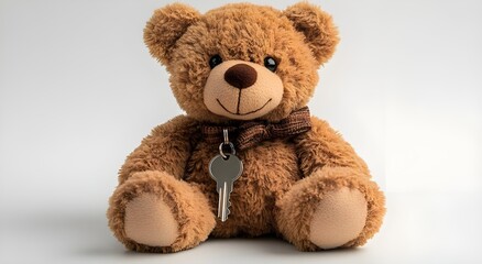 Wall Mural - a stuffed teddy bear with a key

