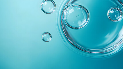  flat water bubbles on an azure background