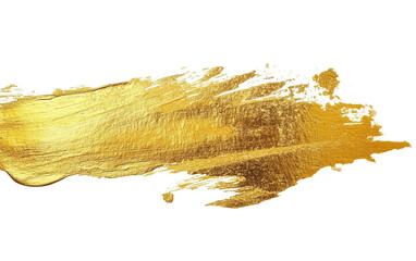 Gold ink brush stroke Gold brush isolated on white or transparent background