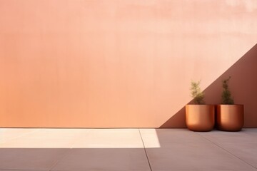 Canvas Print - Rose gold color wall architecture outdoors.