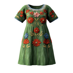 Beautifully embroidered floral dress featuring vibrant colors and unique design, perfect for casual or formal occasions.