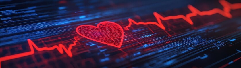 A futuristic healthcare dashboard with patient heartbeat lines stored in a digital cloud, representing data-driven medical care and real-time monitoring