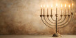 © HaJung - Plain Beige Background with Subtle Embossed Hanukkah Candles - Ample Copy Space for Minimalist Text & Promotional Designs