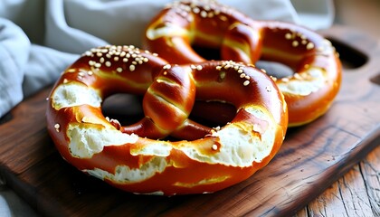 Freshly Baked Pretzels Exuding Warmth and Irresistible Flavor