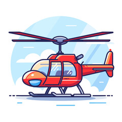 Wall Mural - Helicopter icon. Vector illustration of a helicopter in cartoon style.