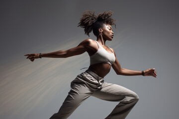 Canvas Print - Black woman dance recreation performer.