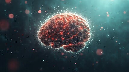 Poster - Abstract Representation of a Human Brain with a Network of Connections