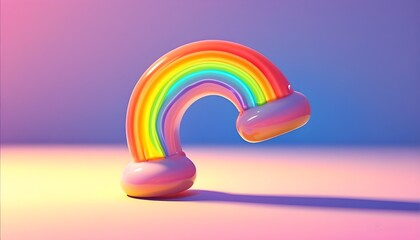 Vibrant rainbow magnet captivating colors in a playful, minimalistic 3D animation to uplift spirits