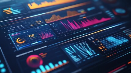 Poster - Futuristic Interface with Data Visualizations and Graphs