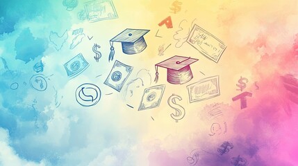 Naklejka na meble Education and Money: A Creative Illustration for Financial Growth