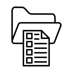 Sticker - Filing Folders line icon