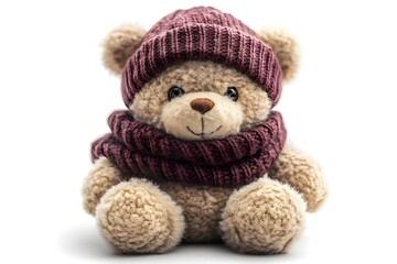 Wall Mural - a stuffed bear wearing a hat and scarf

