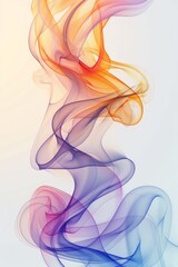 Poster - colorful smoke swirls gracefully intertwining against a soft light background in a soothing composit