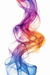 Poster - graceful flow of colorful smoke swirling in vibrant shades of purple, orange, and blue against a whi