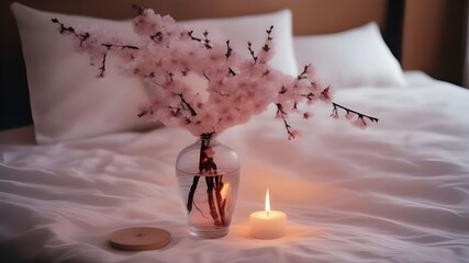 Poster - cherryblossom on the bed