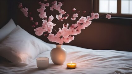 Poster - cherryblossom on the bed