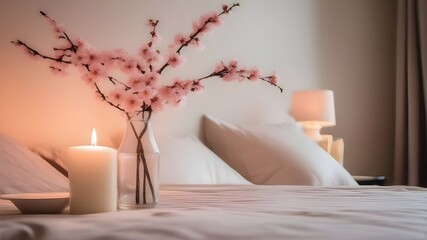 Poster - cherryblossom on the bed